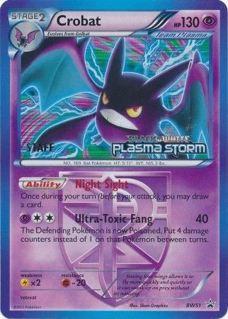 Crobat Team Plasma (BW51) (Staff Prerelease Promo) [Black & White: Black Star Promos] Discount