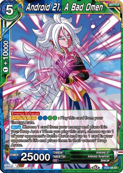 Android 21, A Bad Omen (Reprint) (XD2-08) [Battle Evolution Booster] Discount