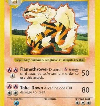 Arcanine (23 102) [Base Set Shadowless Unlimited] For Sale