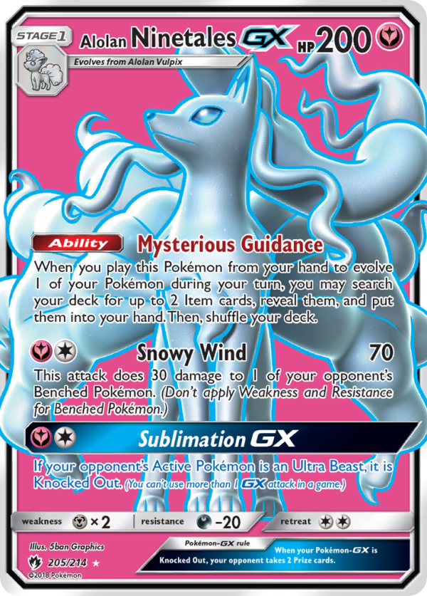 Alolan Ninetales GX (205 214) [Sun & Moon: Lost Thunder] on Sale