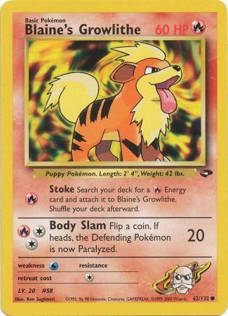 Blaine s Growlithe (62 132) [Gym Challenge Unlimited] Cheap