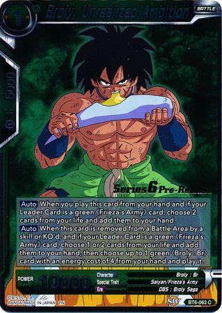 Broly, Unrealized Ambition [BT6-063_PR] Hot on Sale